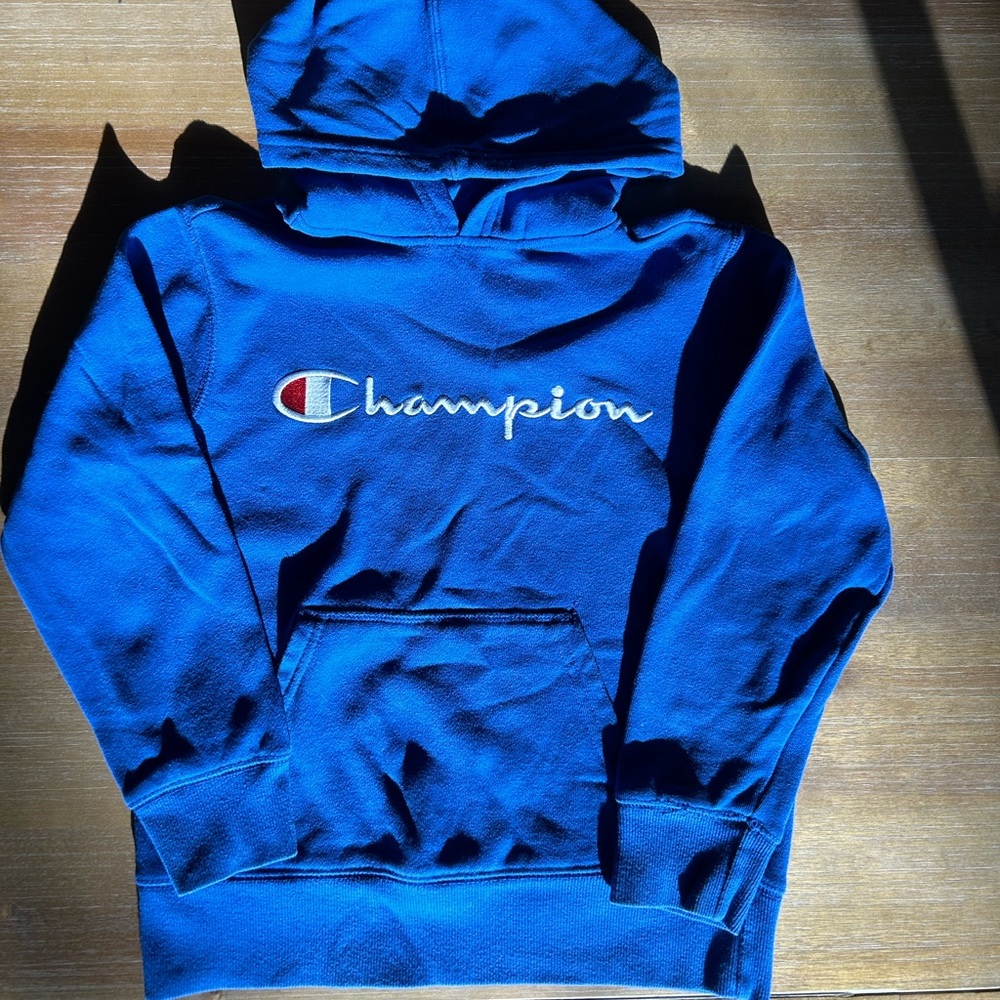 Champion boys or girls blue hoodie with logo size small